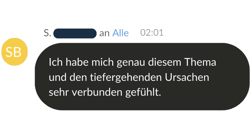 S.B. – Zoom-Chat Stimme